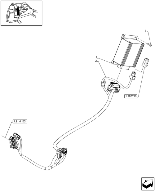 T6010 PLUS-1.91.4/18 - VAR - 331562, 332562 - THREE MID MOUNTED REMOTE VALVES - AUXILIARY CABLES