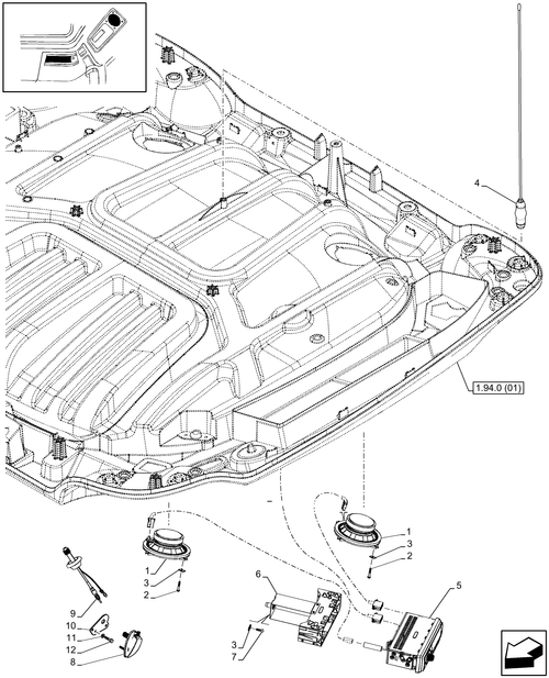 T6010 PLUS-1.91.6/02 - VAR - 332777 - LOW PROFILE ROOF, RADIO, DELUXE, W/ HIGH PERFORMANCE SPEAKERS