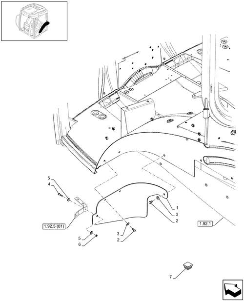 T6010 PLUS-1.92.5[02] - STD + VAR - 330523, 331523 - REAR FENDERS - MUDGUARD, LH - W/CAB