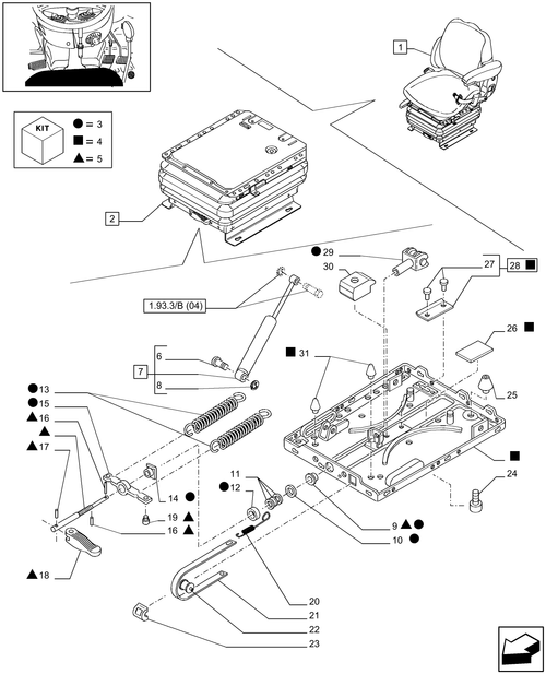 T6010 PLUS-1.93.3/  B[05] - STD - ''GRAMMER'' SEAT WITH BELTS AND SWITCH - BREAKDOWN - W/ CAB - END YR 24-SEP-2006 ; (Prod Date) Before 24-Sep-2006