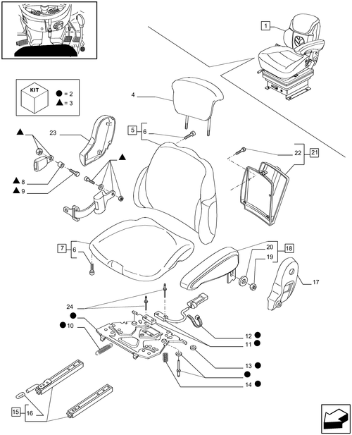 T6010 PLUS-1.93.3/  E[01] - VAR - 331709 - ''GRAMMER'' DELUXE SEAT WITH BELTS AND SWITCH - BREAKDOWN - W/ CAB - END YR 04-DEC-2007 ; (Prod Date) Before 04-Dec-2007