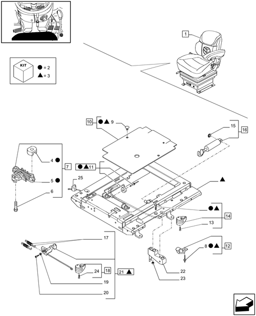 T6010 PLUS-1.93.3/  E[04] - VAR - 331709 - ''GRAMMER'' DELUXE SEAT WITH BELTS AND SWITCH - BREAKDOWN - W/ CAB - END YR 04-DEC-2007 ; (Prod Date) Before 04-Dec-2007