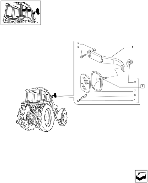 T6010 PLUS-1.93.6[02] - STD - CAB - REAR-VIEW MIRRORS