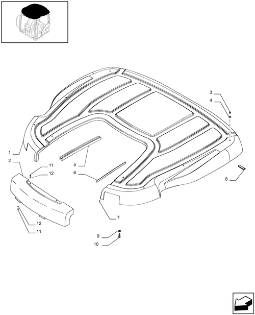 T6010 PLUS-1.94.0/06[01] - VAR - 330520 - NAR ROOF WITH HIGH PROFILE WITH HIGH VISIBILITY PANEL - ROOF