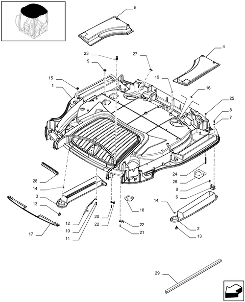 T6010 PLUS-1.94.0/07[02] - VAR - 331515 - EEAA ROOF WITH HIGH PROFILE LESS HIGH VISIBILITY PANEL - FRAME