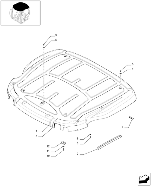 T6010 PLUS-1.94.0/08[01] - VAR - 331520 - NAR ROOF WITH HIGH PROFILE LESS HIGH VISIBILITY PANEL - ROOF
