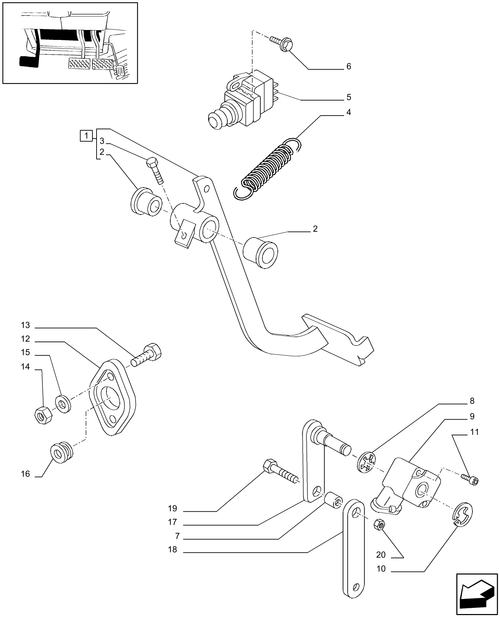 T6010 PLUS-1.95.2/01[01] - STD + VAR - 330283 - TRANSMISSION 24X24 OR 16X16 (40KM/H) - CLUTCH PEDAL - END YR 03-FEB-2013 ; (Prod Date) Before 03-Feb-2013