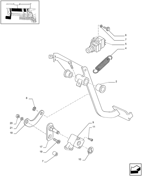 T6010 PLUS-1.95.2/01[01A] - STD + VAR - 330283 - TRANSMISSION 24X24 OR 16X16 (40KM/H) - CLUTCH PEDAL - BEGIN YR 04-FEB-2013 ; (Prod Date) After 04-Feb-2013