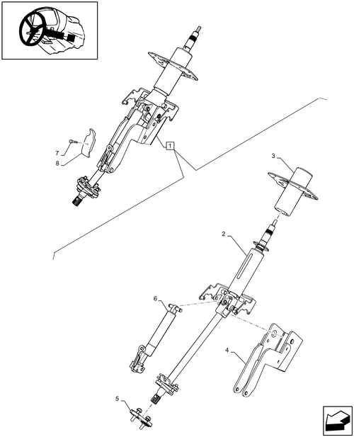 T6010 PLUS-1.95.5/  E - STD + VAR - 332630 - STEERING COLUMN, COMPONENTS