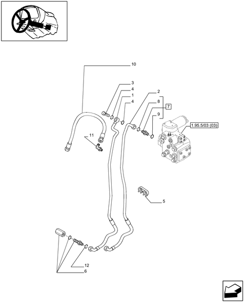 T6010 PLUS-1.95.5/03[04] - STD + VAR - 331658 - FAST STEERING - POWER STEERING, PIPES