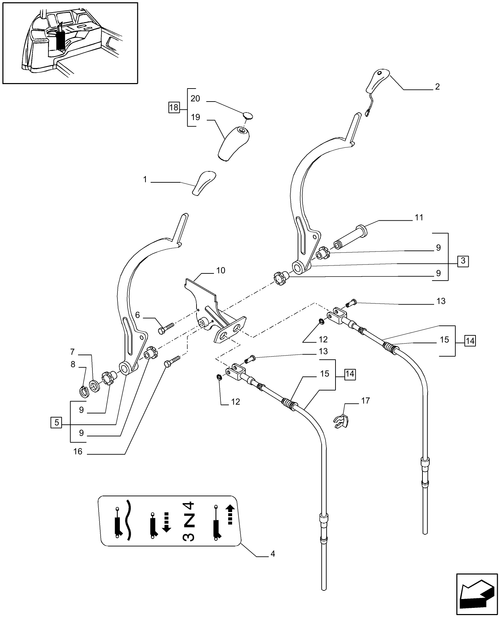 T6010 PLUS-1.96.2/05[01] - VAR - 334845 - 4 REM. F/CCLS PUMP F/EDC W/HYD. ADJ. LINKAGE AND REL. PARTS - CONTROL VALVE CONTROLS - MECH. REMOTES