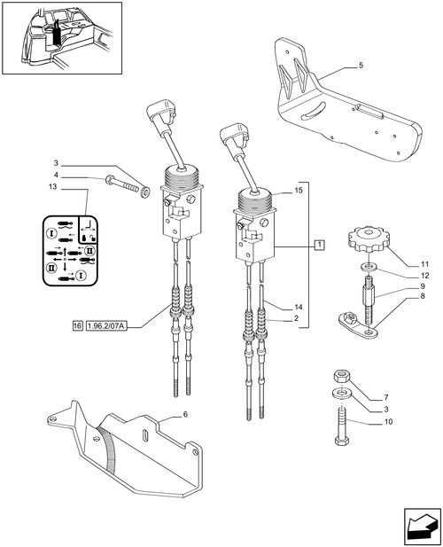 T6010 PLUS-1.96.2/07[01] - VAR - 332782 - MECHANICAL JOYSTICK GOVERNING 2 CONTROL VALVES