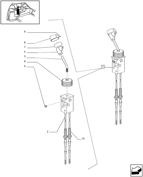 T6010 PLUS-1.96.2/07A - VAR - 332782 - MECHANICAL JOYSTICK GOVERNING 2 CONTROL VALVES - BREAKDOWN - BEGIN YR 14-NOV-2007 ; (Prod Date) After 14-Nov-2007