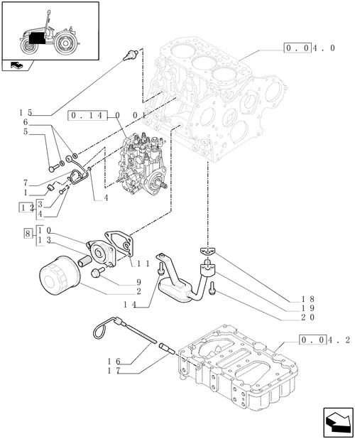 T3010-0.30.0 - PUMP, ENGINE OIL & RELATED PARTS, OIL LINES & OIL LEVEL GAUGE - PIPING (T3010)