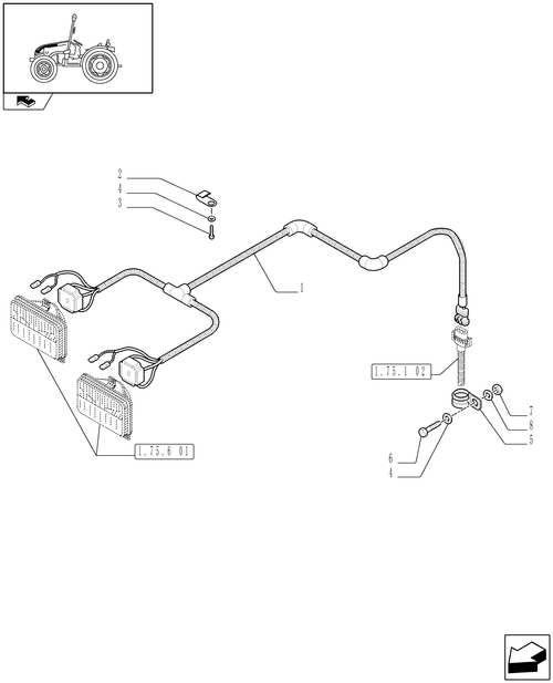 T3010-1.75.1[01] - FRONT HEADLAMPS CABLE
