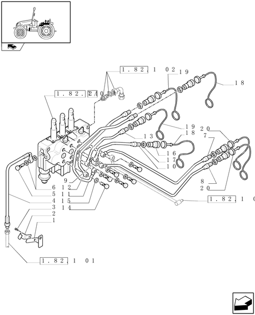 T3010-1.82.7/01 - 3-WAY ADDITIONAL REMOTE VALVE, HYDRAULIC SYSTEM PIPES