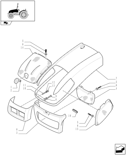 T3010-1.83.0[01] - UPPER HOOD AND FRONT GRILLE