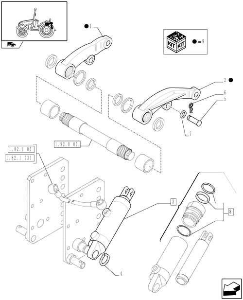 T3010-1.82.8 - HYDRAULIC LIFT, LIFTING BOOM, HYDRAULIC JACKS