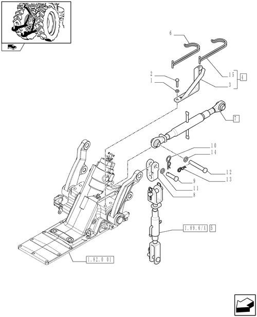 T3010-1.89.6/01[02] - 3-POINT LINKAGE, ROD AND SIDE ADJUSTABLE TIE-RODS