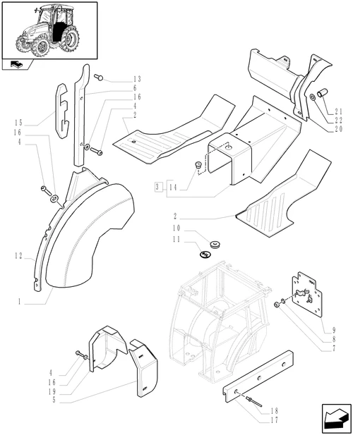 T3010-1.92.87/01[01] - SOFT TRIM AND REAR MUDGUARDS  (W/CAB) - C9034