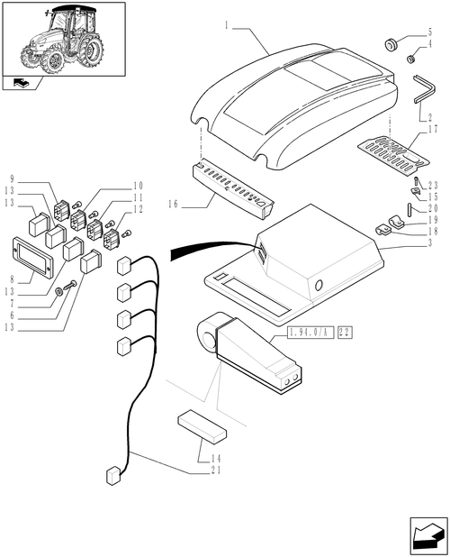 T3010-1.94.0 - CABINE ROOF WITH HEATING SYSTEM - C9034