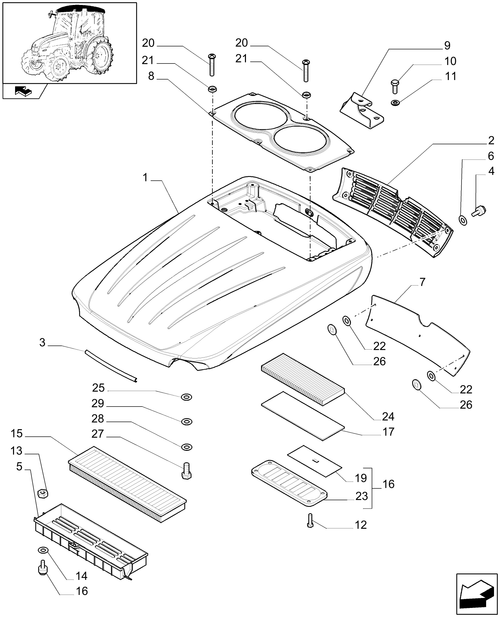 T3010-1.94.0/02[02] - CABIN ROOF - D9034