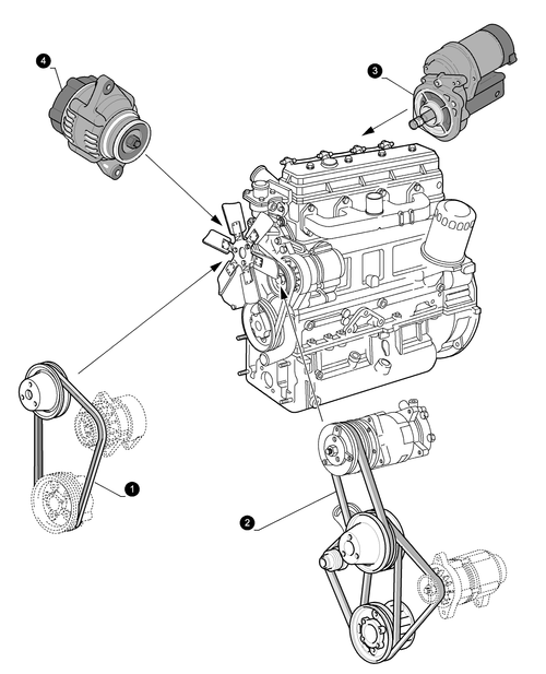 T3040-05.100.04[02] - MAINTENANCE PARTS - STARTER MOTOR, ALTERNATOR, BELTS