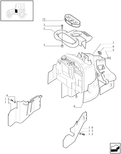 T3040-1.91.0/01 - INSTRUMENT CLUSTER  AND RELEVANT TRIMMING, CONSOLLE TRIMMING (W/CAB)