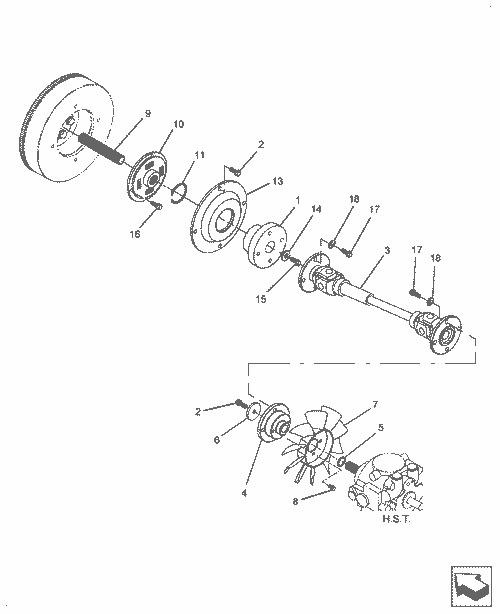 T1110-01.10 - HST COOLING FAN & DRIVESHAFT