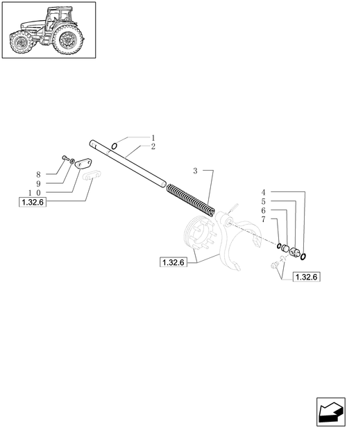 TL90A-1.32.6/07 - (VAR.727) SYNCHRO MESH GEARED POWER TAKE -OFF 540 RPM - ROD AND FORK