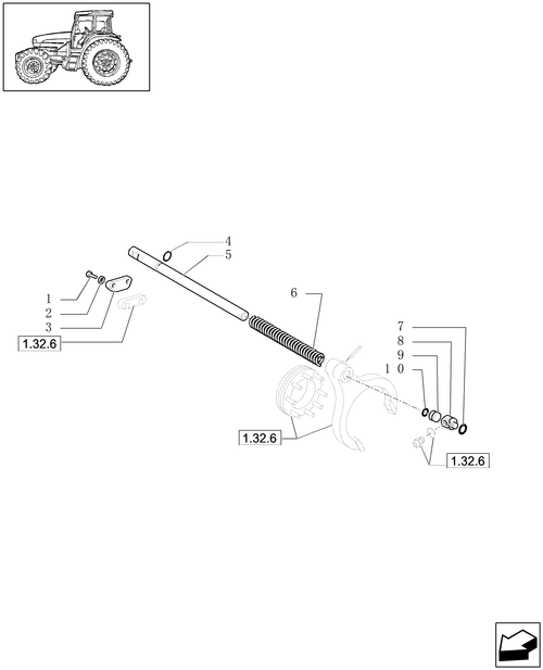 TL90A-1.32.6/08 - (VAR.729) SYNCHRO MESH GEARED POWER TAKE -OFF 540 - 750 - 1000 RPM - ROD AND FORK (2WD)