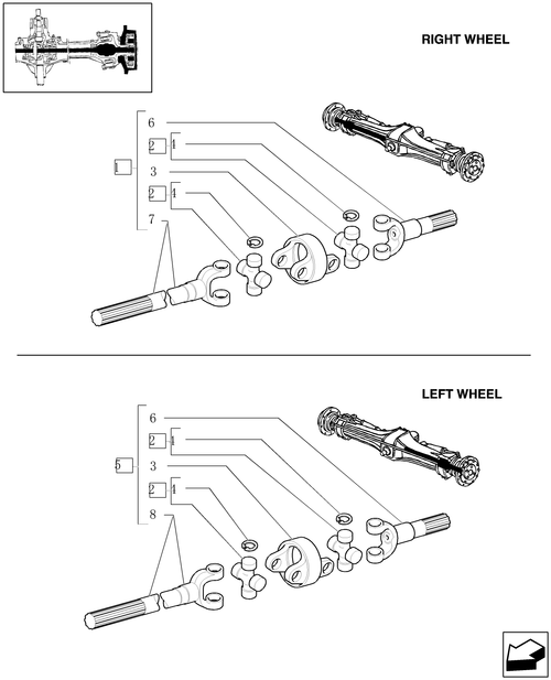 TL90A-1.40. 1/06[01] - (VAR.039) STANDARD - FRONT AXLE - DIFFERENTIAL GEARS AND SHAFT - 4WD