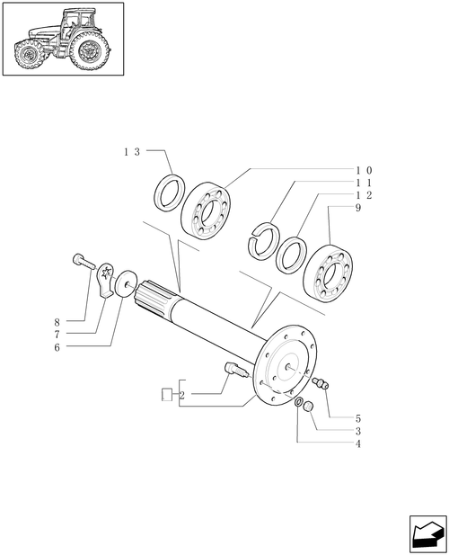 TL90A-1.48.1/04[02] - ((VAR.406) FRONT AXLE,40KM/H HYDR. DIFF. LOCK.- STEP-DOWN GEARING