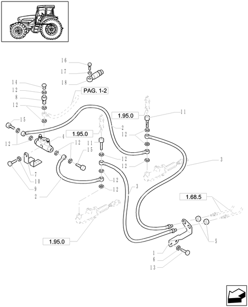 TL90A-1.68.5/06[03] - (VAR.327/1) ELECTROHYD. FRONT DIFFENTIAL LOCK, BRAKES AND  MUDGUARDS - BRAKE PIPES