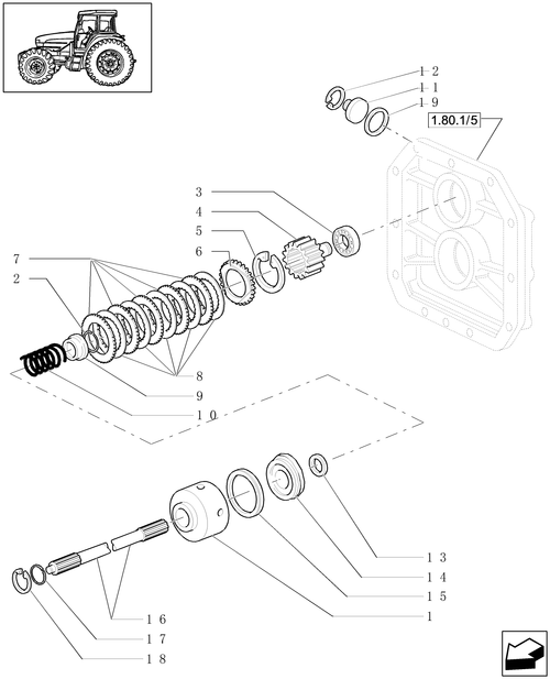 TL90A-1.80.7/03 - (VAR.727) SYNCHRO MESH GEARED POWER TAKE -OFF  540 RPM - CLUTCH DISKS