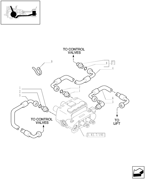 TL90A-1.82.7/20[05] - (VAR.186/1-393/1-738/1) TWO FRONT CONTROL VALVES FOR REAR ''KONTAK'' CONTROL VALVES - PIPES - D4936
