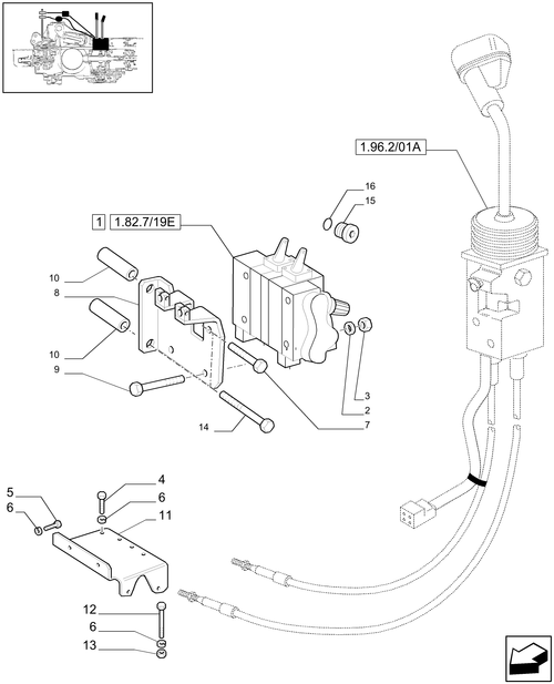TL90A-1.82.7/20[06] - (VAR.186/1) TWO FRONT CONTROL VALVES FOR REAR ''KONTAK'' CONTROL VALVES - SUPPORTS