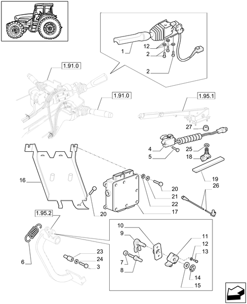 TL90A-1.91.1/04[01] - (VAR.748/1) 24+24 40 KM\H , HI-LO, POWER SHUTTLE, HYDR. PTO - CONTROL UNIT & SWITCHES - C6275