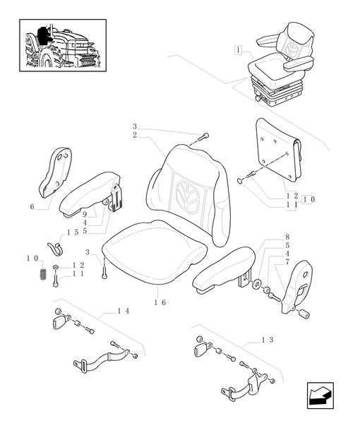TL90A-1.93.3/01A[01] - (VAR.007-039-275-279-650) - SEAT & PARTS (LESS CAB)