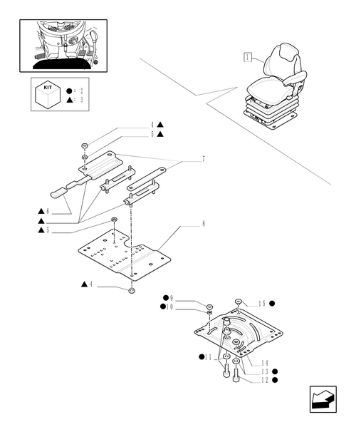 TL90A-1.93.3/03C[03] - (VAR.859) ''GRAMMER'' DELUXE SEAT W/AIR SPRING, L/BELTS AND L/SWITCH - BREAKDOWN - W/CAB