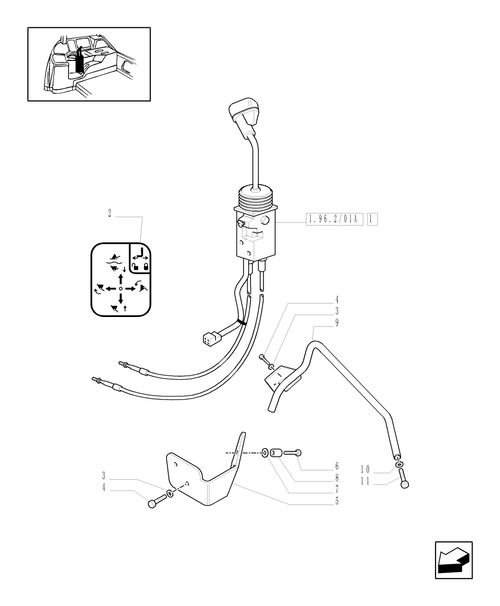 TL90A-1.96.2/01[02] - (VAR.389/1) TWO FRONT CONTROL VALVES FOR REAR ''BOSCH'' CONTROL VALVES - JOYSTICK - DA115