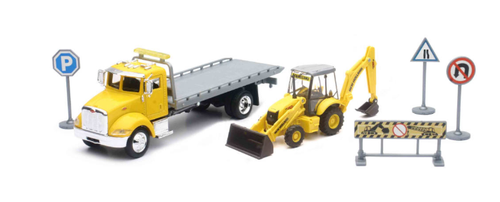 16183 1:43 Scale Peterbilt Roll-Off Truck W/ New Holland B110C