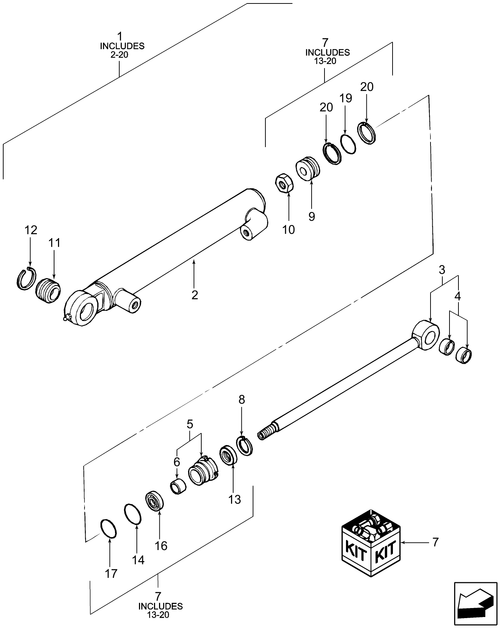 T1510-04.08 - POWER STEERING CYLINDER ASSY. W/2WD