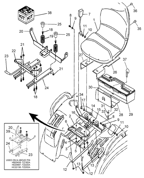 TZ22DA-10.01 - SEAT, ARM REST KIT & TOOLBOX