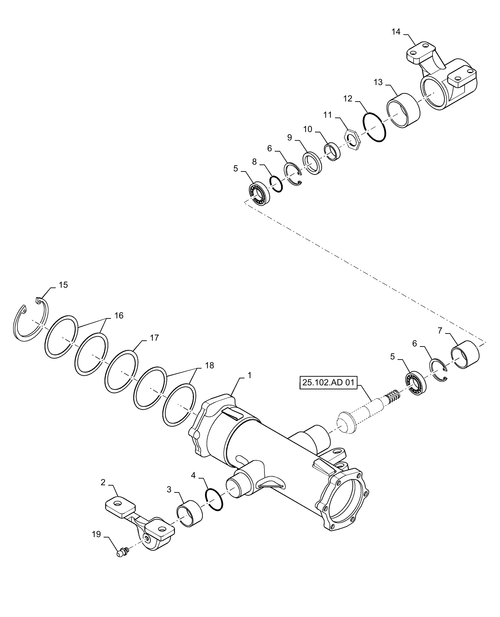 WORKMASTER 33-25.102.AJ[01] - FRONT AXLE HOUSING