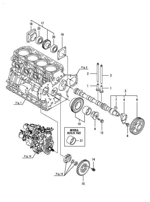 LX410 (CCY)-0CNP5-M38300-007 CAMSHAFT & DRIVING GEAR