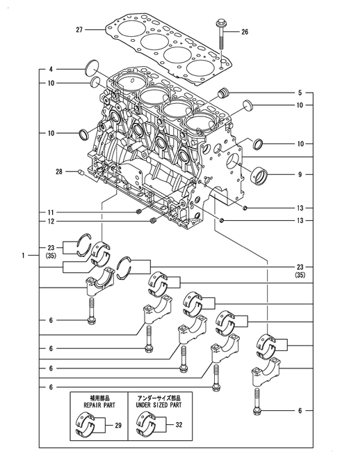 LX450 (CCY)-0CNP5-M38300-001 CYLINDER BLOCK