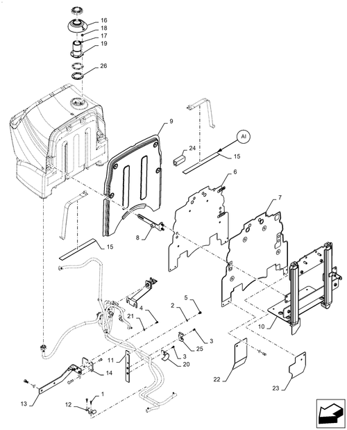 Diagrams of all the parts for the Workmaster 50-10.216.AI[02] - FUEL TANK at BRIM:Parts.