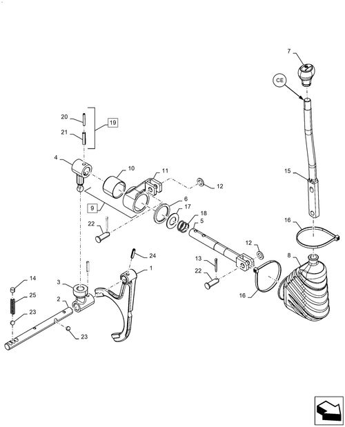 Diagrams of all the parts for the Workmaster 50-21.130.AZ[04] - CENTRAL REDUCTION GEAR, CONTROL at BRIM:Parts.
