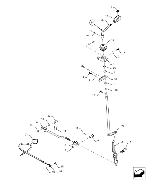 Diagrams of all the parts for the Workmaster 50-21.130.BC[02] - SHUTTLE, EXTERNAL CONTROL, 8X8 at BRIM:Parts.